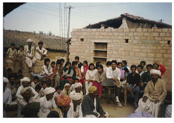 Medical students on community health visit to the remote villages of Gujarat, India.