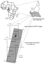 Thumbnail of Location of the International Institute of Tropical Agriculture Humid Forest Benchmark Region, Cameroon. ha, hectares.