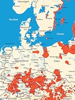 Thumbnail of European tickborne encephalitis–endemic areas and new infection site of case in northeastern Germany (arrow). Map provided by Baxter Germany GmbH.