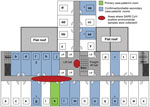 Thumbnail of Layout of ninth floor of Hotel Metropole, where superspreading event of severe acute respiratory syndrome (SARS) occurred, Hong Kong, 2003. *2 cases in room; †see (16); ‡case-patient visited room. CoV, coronavirus.