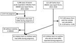 Design of study of SARI during pregnancy, Ceará, Brazil, 2013–2018. SARI, severe acute respiratory infection; SINASC, the Sistema de Informações Sobre Nascidos Vivos (24); SINAN, Notifiable Diseases Information System (19).