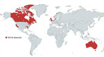 Countries and US states with reported M1UK Streptococcus pyogenes cases. Map created by using MapChart (https://www.mapchart.net) as part of a study of emerging invasive group A Streptococcus M1UK lineage detected by allele-specific PCR, England, 2020.